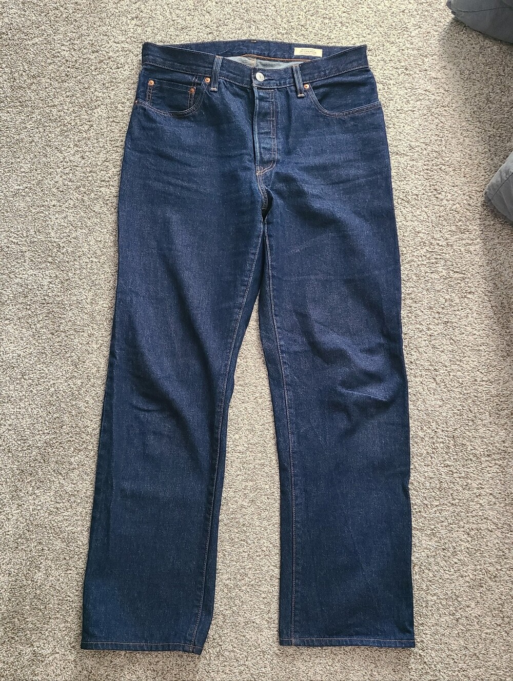 Levi's 501 90s Dark Denim Wash Selvedge Denim Button Fly Jeans Size 31x31